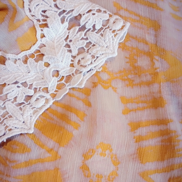 Xhilaration Gold Mini Dress with Ruffled Sleeves - Picture 2 of 2